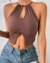Дамска лятна секси стегната камизолка с деколте , снимка 7