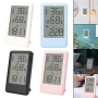 LED електронен настолен термометър с влагомер часовник аларма голям екран на батерии дигитален влага, снимка 5
