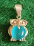 Сребърна висулка във формата на Бухал 🦉 с инкрустиран камък КОТЕШКО ОКО финно бижу 52625, снимка 3