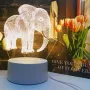 Холограмна 3D LED лампа - Слон, снимка 3