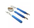 Комплект туристически сгъваеми прибори за къмпинг нож, вилица, лъжица с калъф, снимка 2