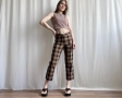 Vintage High Waisted Plaid Capri Pants, снимка 4