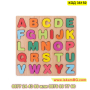 Детски пъзел с букви и цифри изработен от дърво - КОД 36150, снимка 1 - Образователни игри - 45056428