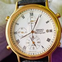 Изключително рядък Японски Seiko Сейко часовник 90г.Хронограф Аларма Позлата Japan made Оригинал, снимка 8 - Мъжки - 45128868