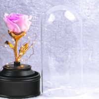 Роза в стъкленица с LED светлина, снимка 3 - Лед осветление - 45401069
