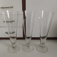 Високи чаши от соца Калиево стъкло, снимка 1 - Чаши - 45405433