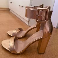 Розовозлатни елегантни сандали, снимка 2 - Сандали - 45178125