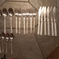 Комплект руски 6 ножа, 6 вилици, 6 супени лъжичи, 6 малки лъжички – 14.04.1979 г, снимка 1 - Прибори за хранене, готвене и сервиране - 45887110