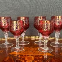 Цветни кристални чаши, снимка 3 - Антикварни и старинни предмети - 45299871