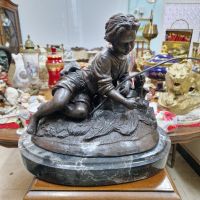 Страхотна антикварна колекционерска френска бронзова фигура статуетка , снимка 1 - Антикварни и старинни предмети - 45341515