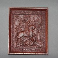 Икона-дърворезба "Св.Георги Победоносец", снимка 3 - Икони - 45315832