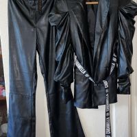 🤩 Нов кожен разкошен елегантен сет буфан ръкав  костюм от две части Caramella fashion , снимка 8 - Костюми - 45220437