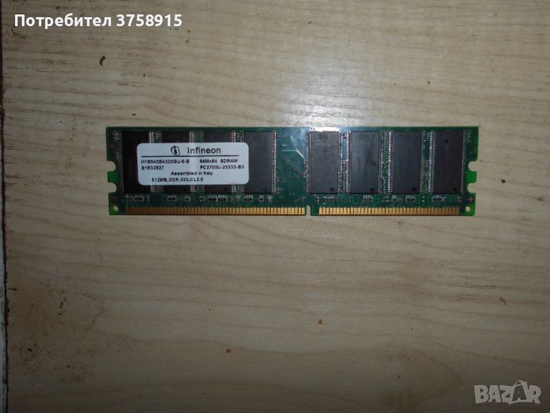 59.Ram DDR 333 MHz,PC-2700,512 Mb,Infineon, снимка 1