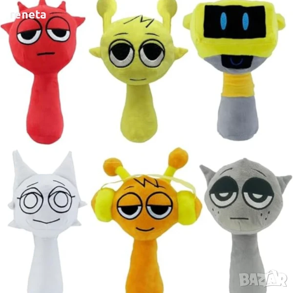 Комплект играчки Sprunki, Плюшени, 3 броя, 28 см, снимка 1