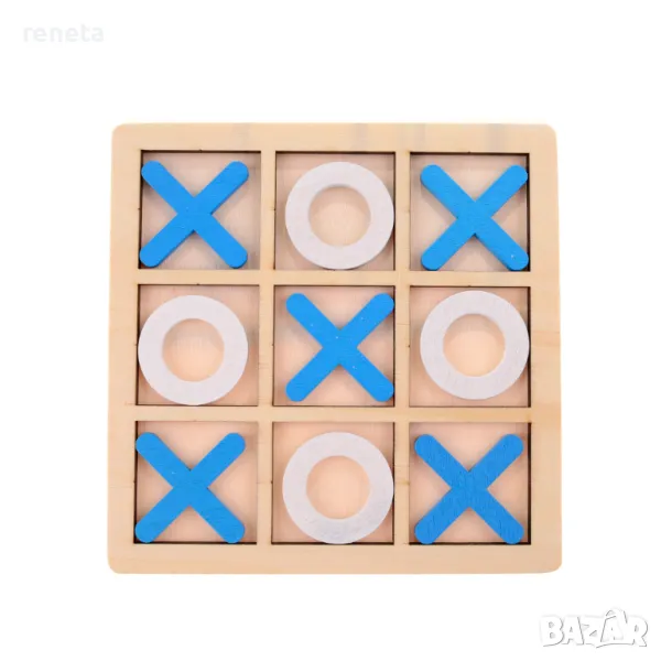 Игра Морски шах, Tic-Tac-Toe, Дървен, Логически, 14х14 см, снимка 1