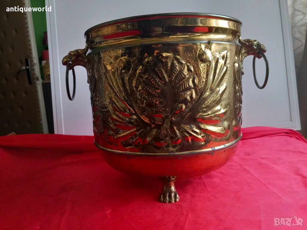 Драконови Глави, Голям Месингов Съд с Позлата, снимка 1