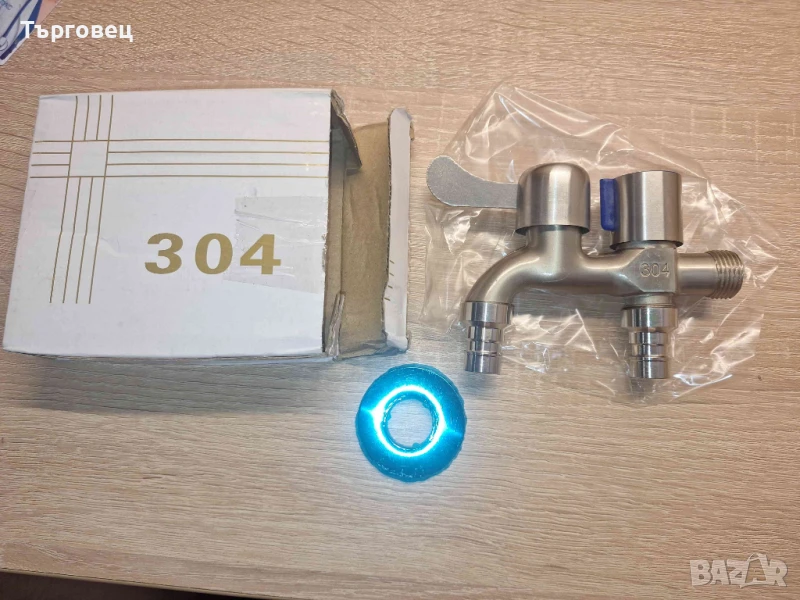 Нов двоен градински кран 1/2 ,външен метален многофункционален , снимка 1