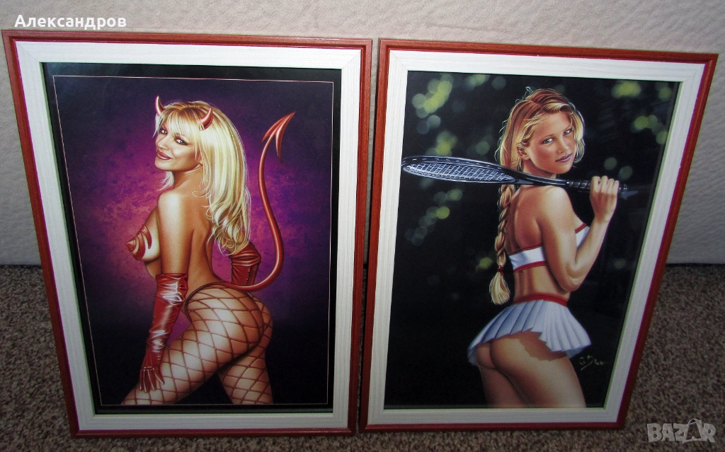 Две картини 35х25см, Ана Курникова и Лепа брена, художник  Bruce Colero, снимка 1