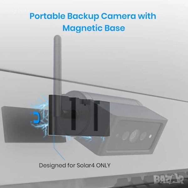AUTO-VOX Магнитна безжична стойка за резервна камера за Solar 4 предна, снимка 1
