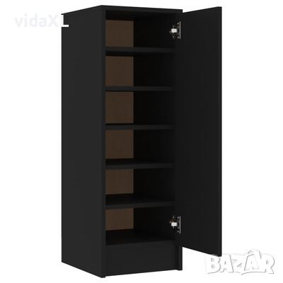 vidaXL Шкаф за обувки, черен, 32x35x92 см, ПДЧ(SKU:808973, снимка 1