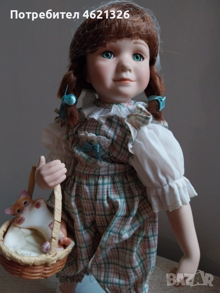 Винтидж порцеланова кукла Саманта от колекция Джордж, сертификат, снимка 1