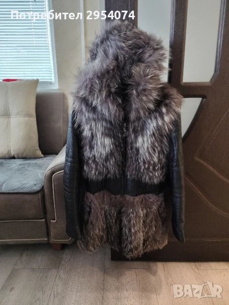 дамско яке от естествена кожа и естествен косъм мл-120лв, снимка 1