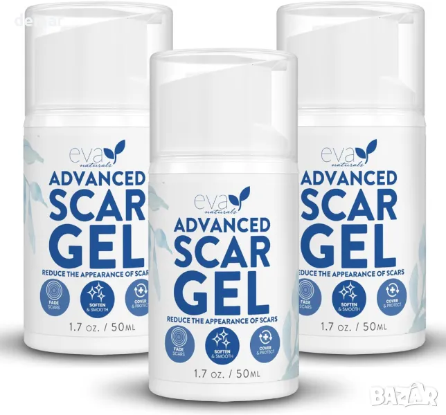 Eva Naturals Advanced Scar Gel за хирургични белези, намалява появата на стари и нови келоиди,3 броя, снимка 1