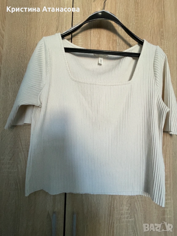 Блуза рипс с квадратно деколте, снимка 1