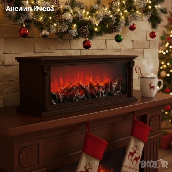 Голяма LED камина с ефект на жар – уют и атмосфера без дим и огън SP47, снимка 1