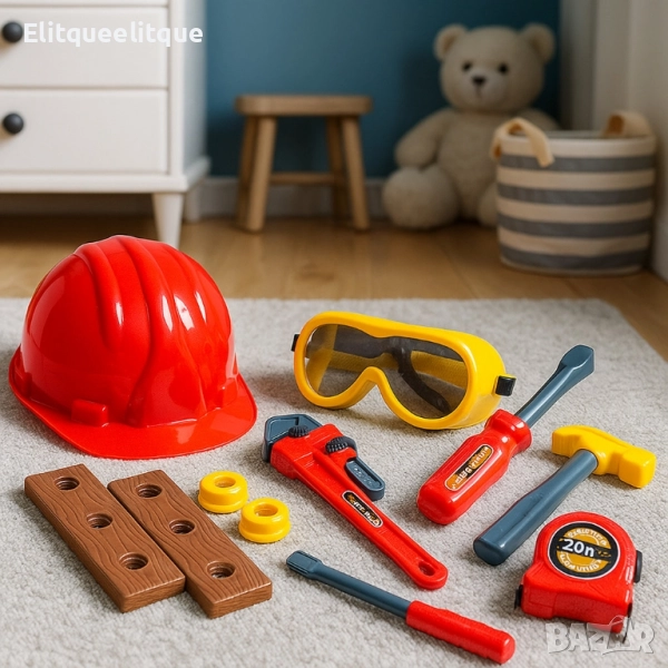 Детски комплект с инструменти и каска TOOLS DIY Working Set, снимка 1