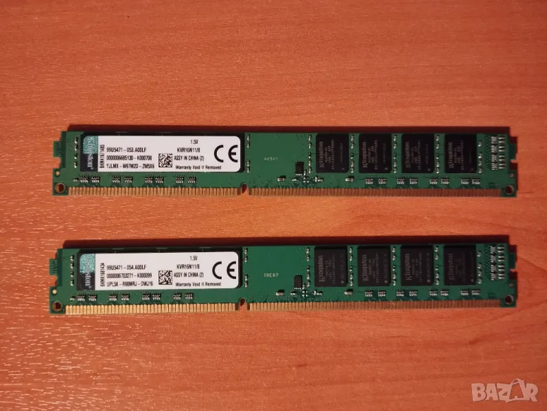 DDR3 16Gb (2 x 8Gb) Kingston 1600MHz pc3-12800 Low profile, снимка 1