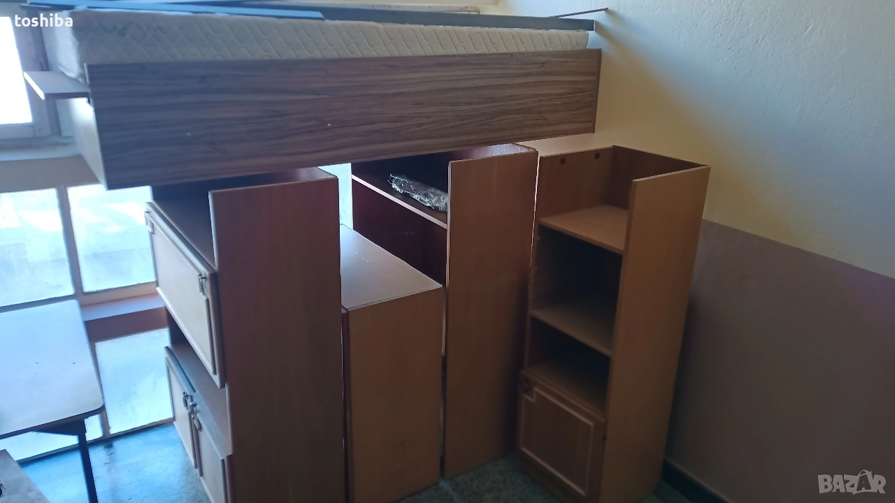 Мебели - част от библиотека и легло, снимка 1