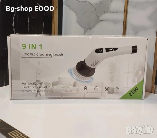 Електрическа четка за почистване, Flippy, за плочки, баня, кухня, 25x20x9,5 см, с 9 глави