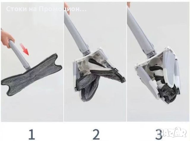 Уред с микрофибърна подложка за миене на под, снимка 2 - Мопове, кофи, четки и метли - 46058190