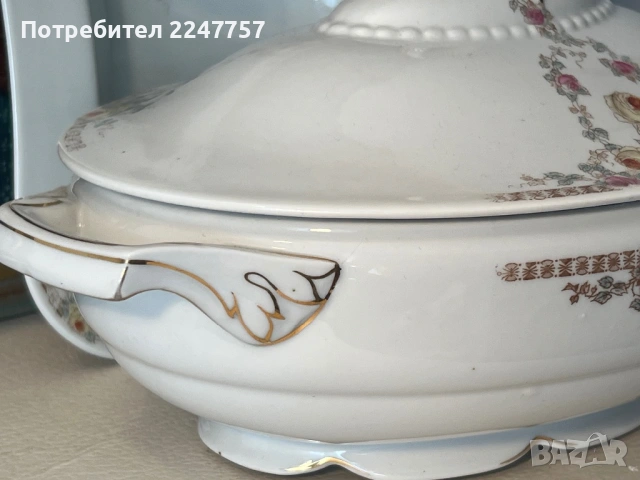 Терин с квадратна чиния порцелан, снимка 4 - Антикварни и старинни предмети - 54179609