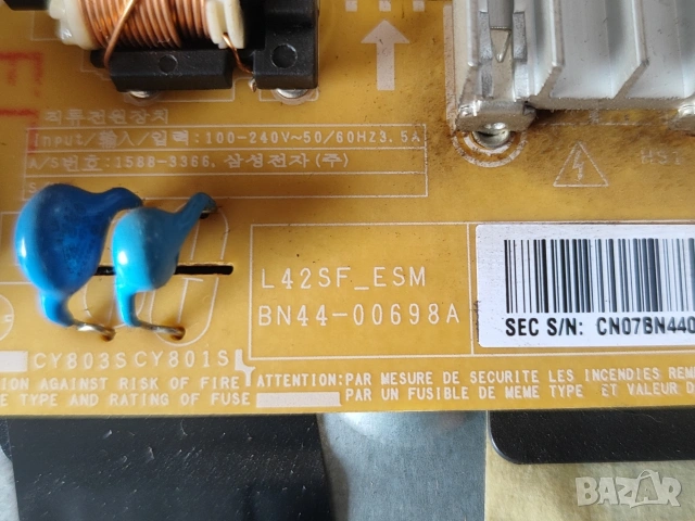 Main board BN94-08118W от TV SAMSUNG UE40J5100AW на части BN44-00698A, снимка 4 - Части и Платки - 53593729