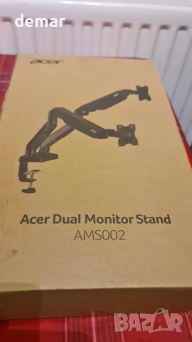 Acer Регулируема стойка за два монитора за екрани от 17 до 32 инча, VESA 75/100 мм, до 8,4 кг, снимка 8 - Монитори - 53410929