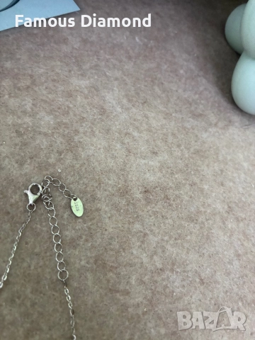 Сребърно колие с детелини, снимка 3 - Колиета, медальони, синджири - 51837595