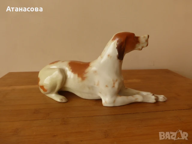 Порцеланова фигура Куче Поинтер ЛФЗ 1980 г, снимка 6 - Статуетки - 50588146
