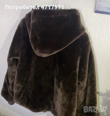 Пухено якенце за зимата в кафяв цвят. Подходящо за студените дни., снимка 4 - Якета - 53418581