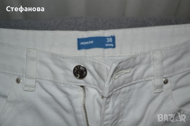 Бели Къси дънкови панталонки Mom fit , снимка 2 - Къси панталони и бермуди - 46333510