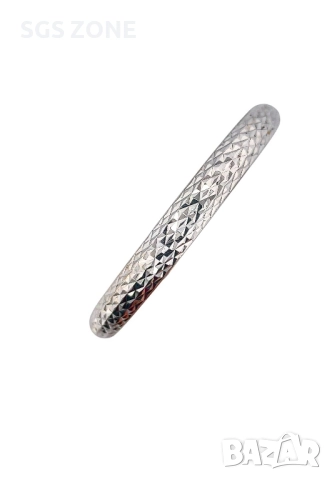 Сребърна гривна с диамантено шлифоване, снимка 3 - Гривни - 52411027