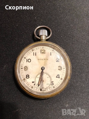 Швейцарски джобен часовник - MOERIS - Военен модел, снимка 12 - Джобни - 48925286