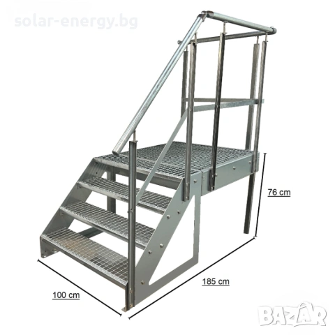 Метално стълбище с площадка 4 стъпала | Свободностоящо | Поцинковано, снимка 4 - Други - 54236144