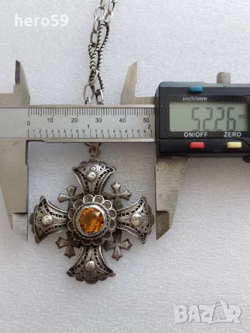 Прекрасен сребърен филигранен малтийски кръст-ръчна работа, снимка 7 - Колиета, медальони, синджири - 45762834