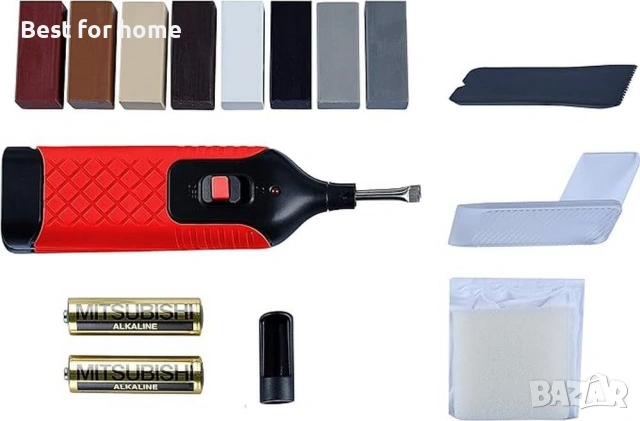 B27692 Комплект за ремонт на плочки 14 части - 8 различни нюанса - Включва разтопител за восък, снимка 3 - Отвертки - 53658081