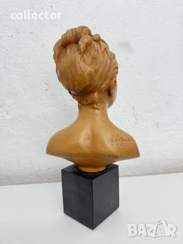 Теракотен бюст на Луиз Броняр от Жан-Антоан Худон. №7562, снимка 5 - Антикварни и старинни предмети - 52246918