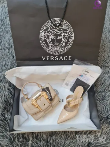 дамски чехли на ток и чанта versace , снимка 5 - Чанти - 46897455