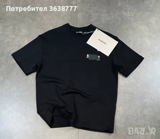 Нови мъжки черни тениски с етикети Balenciaga, снимка 1 - Тениски - 48711825