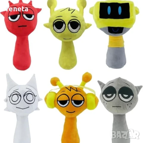 Комплект играчки Sprunki, Плюшени, 3 броя, 28 см, снимка 1